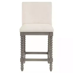 Clearance Kirklands Home Cream Spindle Legs Counter Stool Ivory