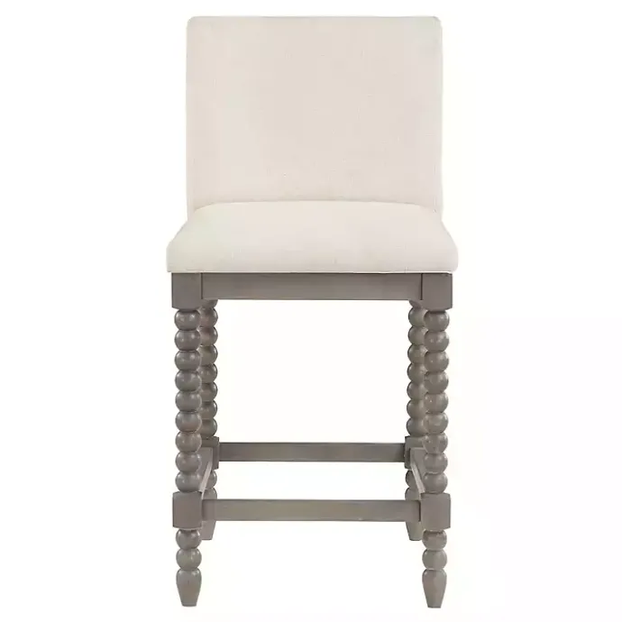 Clearance Kirklands Home Cream Spindle Legs Counter Stool Ivory