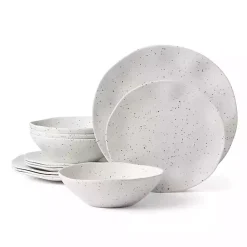Kirklands Home Cream Terrazzo 12-pc. Melamine Dinnerware Set Ivory