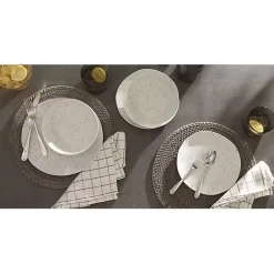 Kirklands Home Cream Terrazzo 12-pc. Melamine Dinnerware Set Ivory