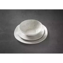 Kirklands Home Cream Terrazzo 12-pc. Melamine Dinnerware Set Ivory