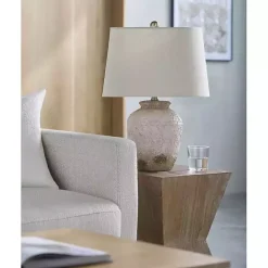 Best Kirklands Home Cream Textured Ceramic Lia Table Lamp Ivory