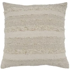 Clearance Kirklands Home Cream Textured Stripes Decorative Throw Pillow White