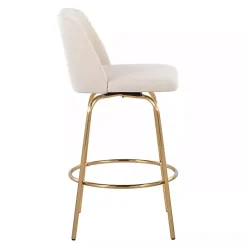 New Kirklands Home Cream Torino Gold Leg Counter Stools, Set of 2 Ivory
