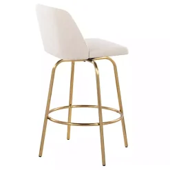 New Kirklands Home Cream Torino Gold Leg Counter Stools, Set of 2 Ivory