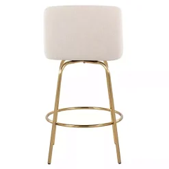 New Kirklands Home Cream Torino Gold Leg Counter Stools, Set of 2 Ivory