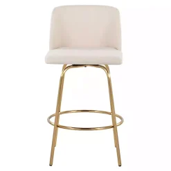New Kirklands Home Cream Torino Gold Leg Counter Stools, Set of 2 Ivory