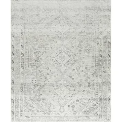 Best Kirklands Home Cream Traditional Washable Area Rug, 8x12 Ivory