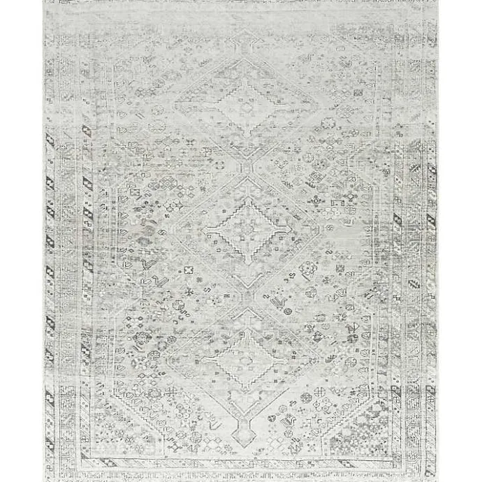Best Kirklands Home Cream Traditional Washable Area Rug, 8x12 Ivory