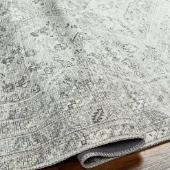 Best Kirklands Home Cream Traditional Washable Area Rug, 8x12 Ivory