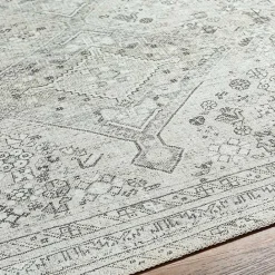 Best Kirklands Home Cream Traditional Washable Area Rug, 8x12 Ivory