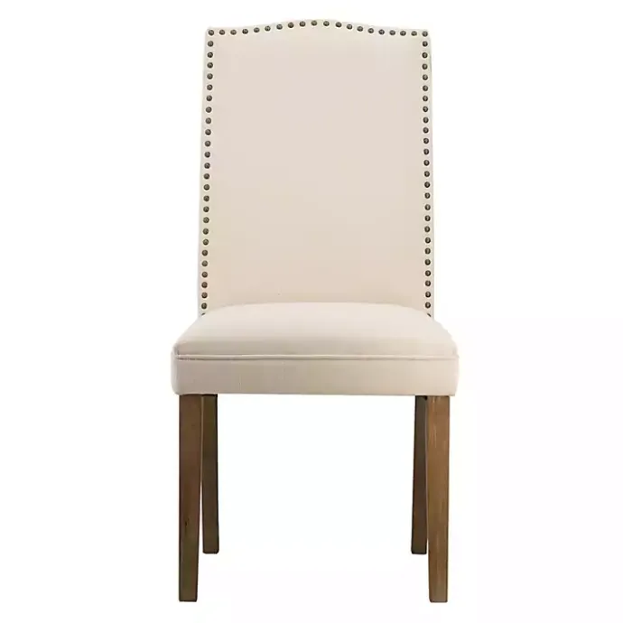 Sale Kirklands Home Cream Upholstered Armless Dining Chairs, Set of 2 Ivory