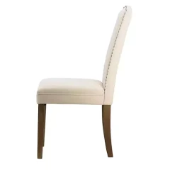 Sale Kirklands Home Cream Upholstered Armless Dining Chairs, Set of 2 Ivory