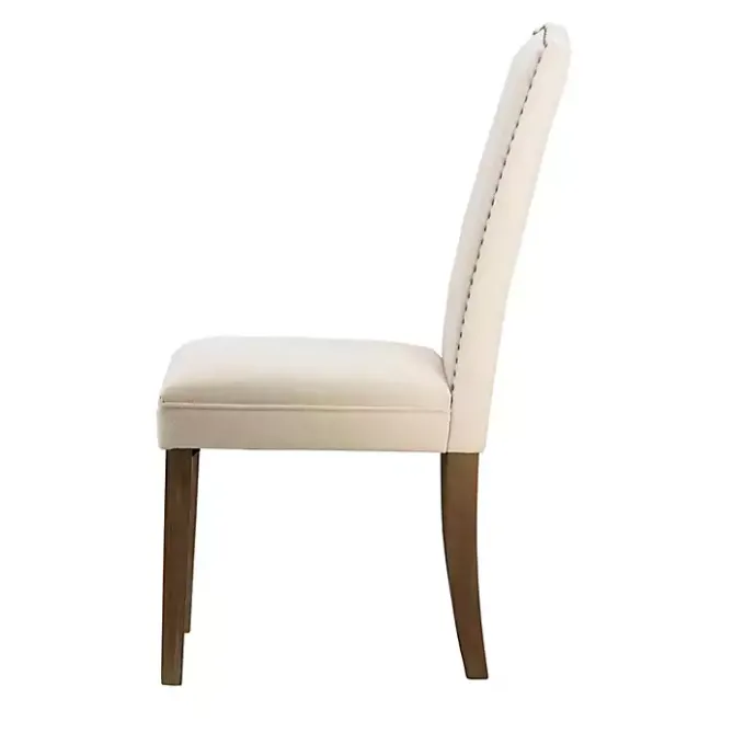 Sale Kirklands Home Cream Upholstered Armless Dining Chairs, Set of 2 Ivory