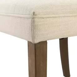 Sale Kirklands Home Cream Upholstered Armless Dining Chairs, Set of 2 Ivory