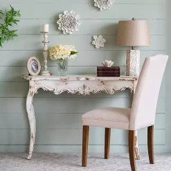 Sale Kirklands Home Cream Upholstered Armless Dining Chairs, Set of 2 Ivory