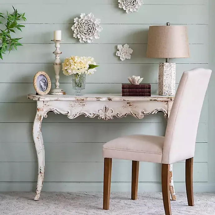 Sale Kirklands Home Cream Upholstered Armless Dining Chairs, Set of 2 Ivory