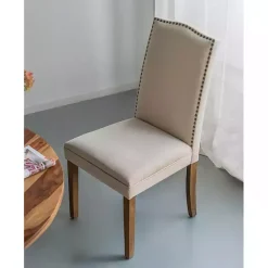 Sale Kirklands Home Cream Upholstered Armless Dining Chairs, Set of 2 Ivory