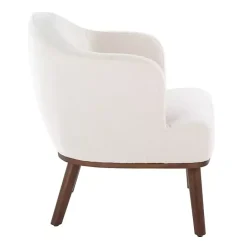 Clearance Kirklands Home Cream Upholstered Midcentury Modern Accent Chair Ivory