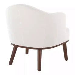Clearance Kirklands Home Cream Upholstered Midcentury Modern Accent Chair Ivory