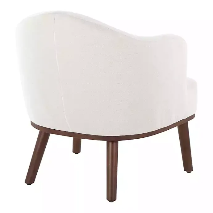 Clearance Kirklands Home Cream Upholstered Midcentury Modern Accent Chair Ivory