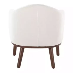 Clearance Kirklands Home Cream Upholstered Midcentury Modern Accent Chair Ivory