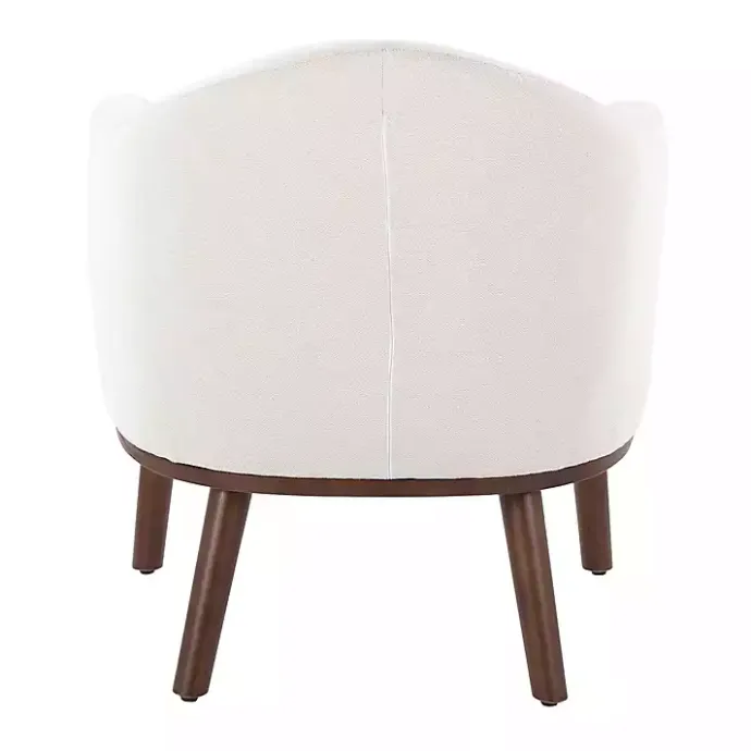 Clearance Kirklands Home Cream Upholstered Midcentury Modern Accent Chair Ivory