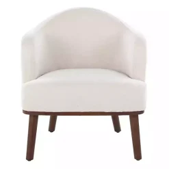 Clearance Kirklands Home Cream Upholstered Midcentury Modern Accent Chair Ivory