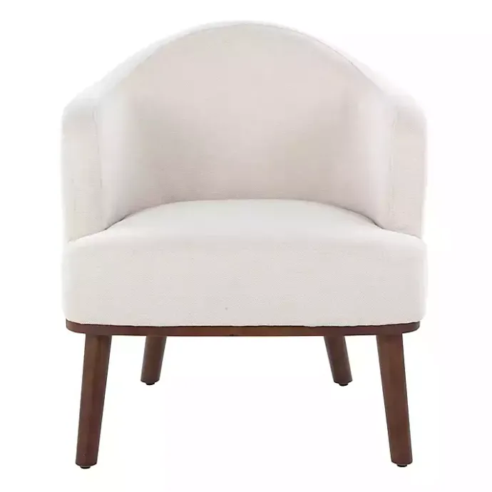 Clearance Kirklands Home Cream Upholstered Midcentury Modern Accent Chair Ivory