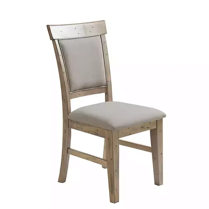 Hot Kirklands Home Cream Upholstered Rustic Dining Chairs, Set of 2 Tan