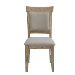 Hot Kirklands Home Cream Upholstered Rustic Dining Chairs, Set of 2 Tan