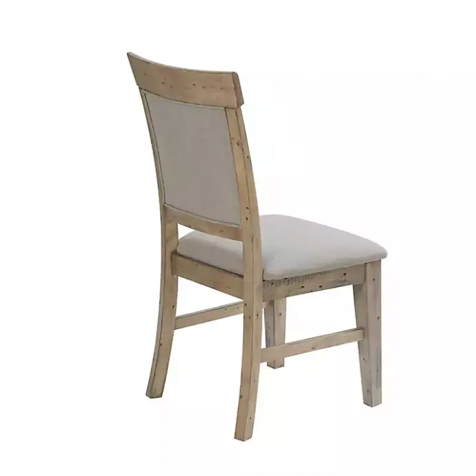 Hot Kirklands Home Cream Upholstered Rustic Dining Chairs, Set of 2 Tan
