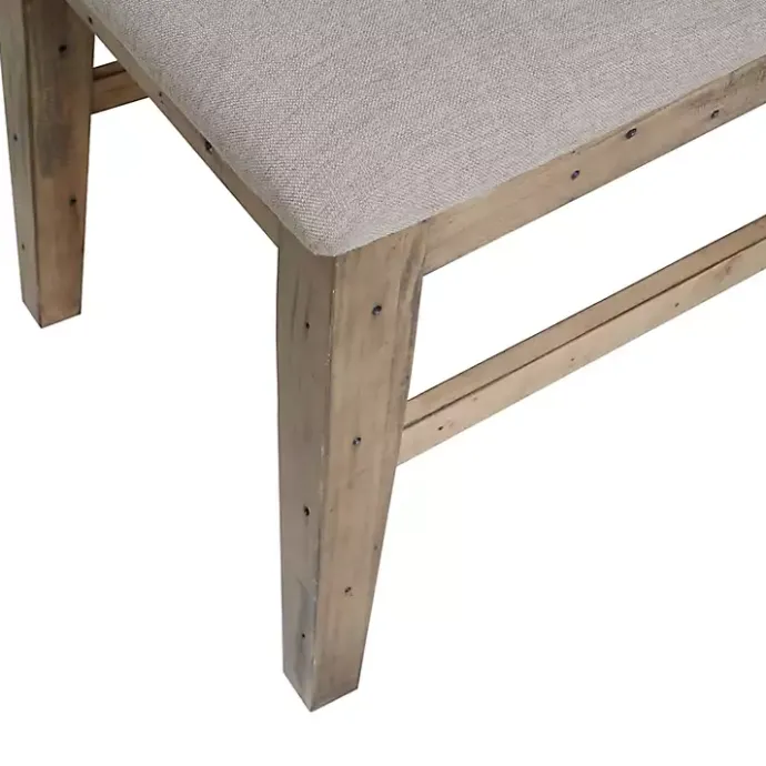 Hot Kirklands Home Cream Upholstered Rustic Dining Chairs, Set of 2 Tan