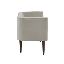 Hot Kirklands Home Cream Velvet Low Back Transitional Settee Ivory