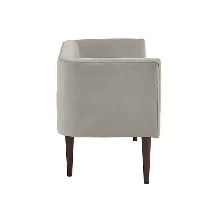 Hot Kirklands Home Cream Velvet Low Back Transitional Settee Ivory