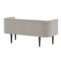 Hot Kirklands Home Cream Velvet Low Back Transitional Settee Ivory