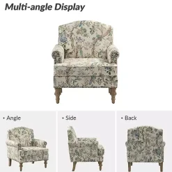 New Kirklands Home Cream Vintage Birds Traditional Accent Chair