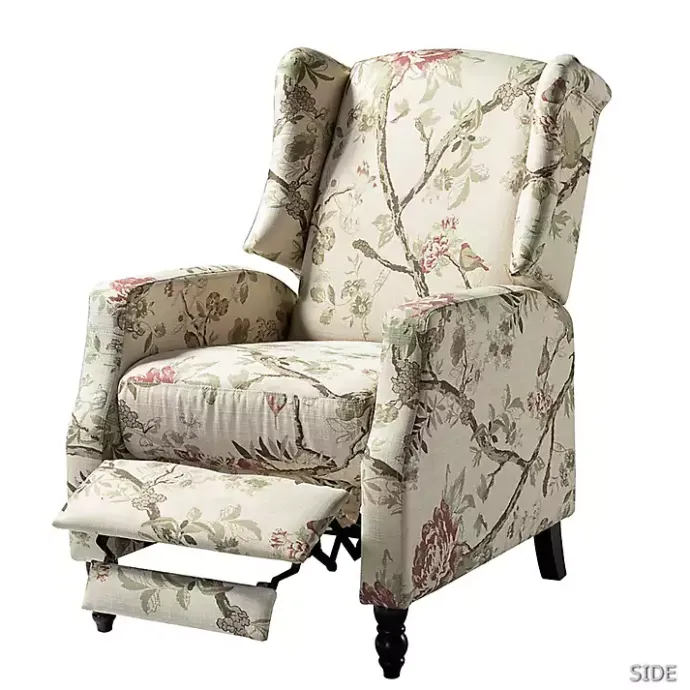Sale Kirklands Home Cream Vintage Floral Reclining Armchair