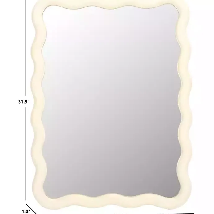Best Kirklands Home Cream Wavy Izara Wall Mirror