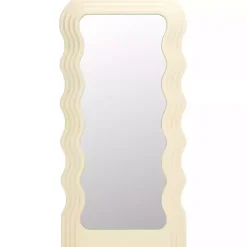 Discount Kirklands Home Cream Wavy Mayha Leaner Mirror White
