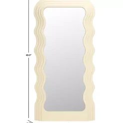 Discount Kirklands Home Cream Wavy Mayha Leaner Mirror White
