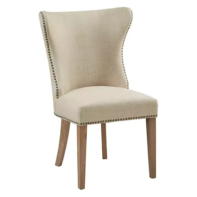 Online Kirklands Home Cream Wing Back Nailhead Dining Chairs, Set of 2 Ivory