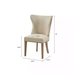 Online Kirklands Home Cream Wing Back Nailhead Dining Chairs, Set of 2 Ivory