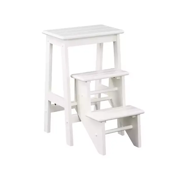 Outlet Kirklands Home Cream Wooden 3-Level Step Stool Ivory