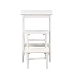 Outlet Kirklands Home Cream Wooden 3-Level Step Stool Ivory