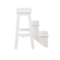 Outlet Kirklands Home Cream Wooden 3-Level Step Stool Ivory