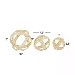 Best Kirklands Home Cream Woven Decorative Orbs, Set of 3 White