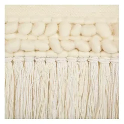 New Kirklands Home Cream Woven Fringe Macrame Wall Hanging Ivory