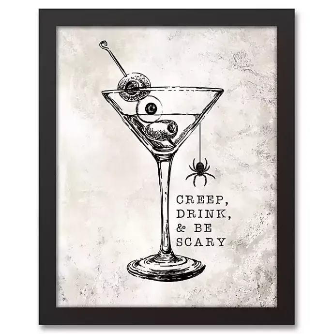 Online Kirklands Home Creep Drink And Be Scary Framed Canvas Art Print