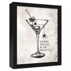 Online Kirklands Home Creep Drink And Be Scary Framed Canvas Art Print